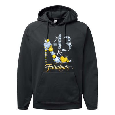 43 years old It's my Birthday 43th Birthday Diamond Crown Performance Fleece Hoodie