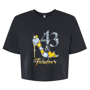 43 years old It's my Birthday 43th Birthday Diamond Crown Bella+Canvas Jersey Crop Tee