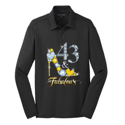 43 years old It's my Birthday 43th Birthday Diamond Crown Silk Touch Performance Long Sleeve Polo