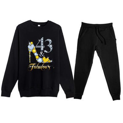 43 years old It's my Birthday 43th Birthday Diamond Crown Premium Crewneck Sweatsuit Set