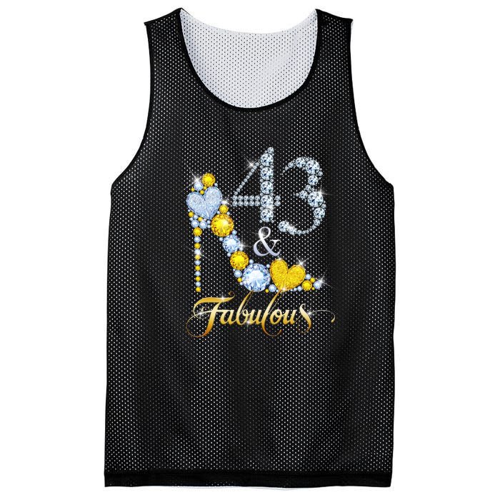 43 years old It's my Birthday 43th Birthday Diamond Crown Mesh Reversible Basketball Jersey Tank