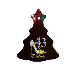 43 years old It's my Birthday 43th Birthday Diamond Crown Ceramic Tree Ornament