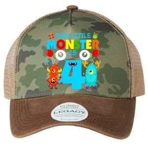 4 Year Old Gifts This Little Monster Is 4th Birthday Boy Legacy Tie Dye Trucker Hat