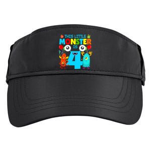 4 Year Old Gifts This Little Monster Is 4th Birthday Boy Adult Drive Performance Visor