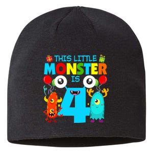 4 Year Old Gifts This Little Monster Is 4th Birthday Boy Sustainable Beanie