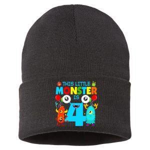 4 Year Old Gifts This Little Monster Is 4th Birthday Boy Sustainable Knit Beanie