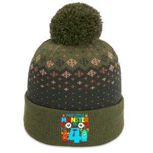 4 Year Old Gifts This Little Monster Is 4th Birthday Boy The Baniff Cuffed Pom Beanie