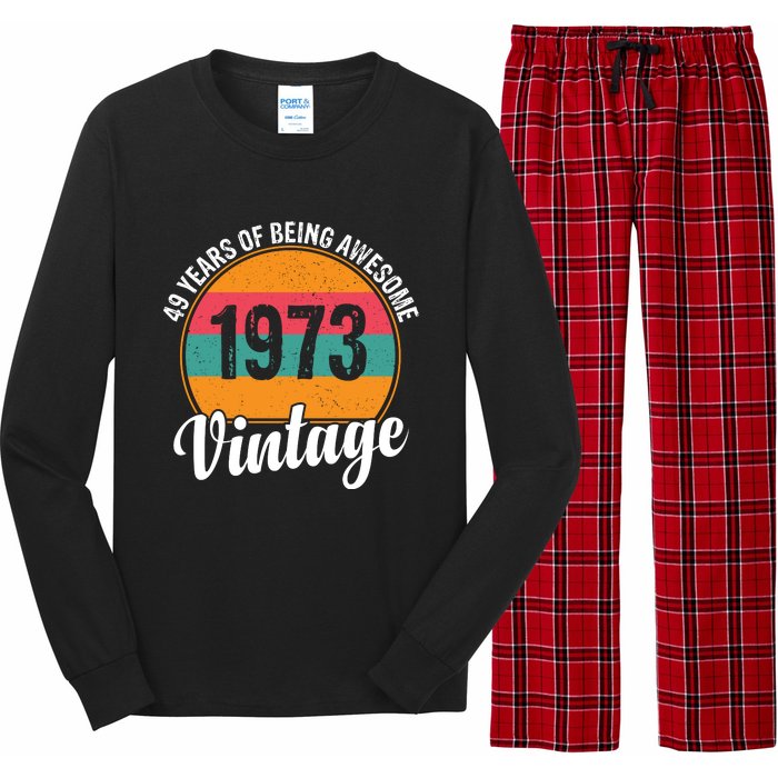 49 Years Of Being Awesome 1973 Vintage Long Sleeve Pajama Set