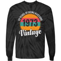 49 Years Of Being Awesome 1973 Vintage Tie-Dye Long Sleeve Shirt