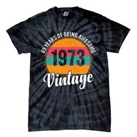 49 Years Of Being Awesome 1973 Vintage Tie-Dye T-Shirt