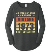 49 Years Of Being Awesome Vintage 1973 Women's Perfect Tri Tunic Long Sleeve Shirt