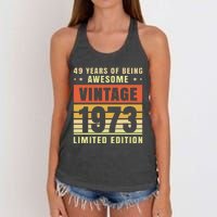 49 Years Of Being Awesome Vintage 1973 Women's Knotted Racerback Tank