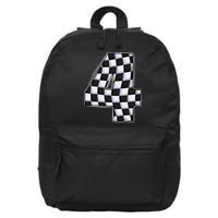 4 Year Old Pit Crew Car Racing 4th Birthday Race Car 16 in Basic Backpack