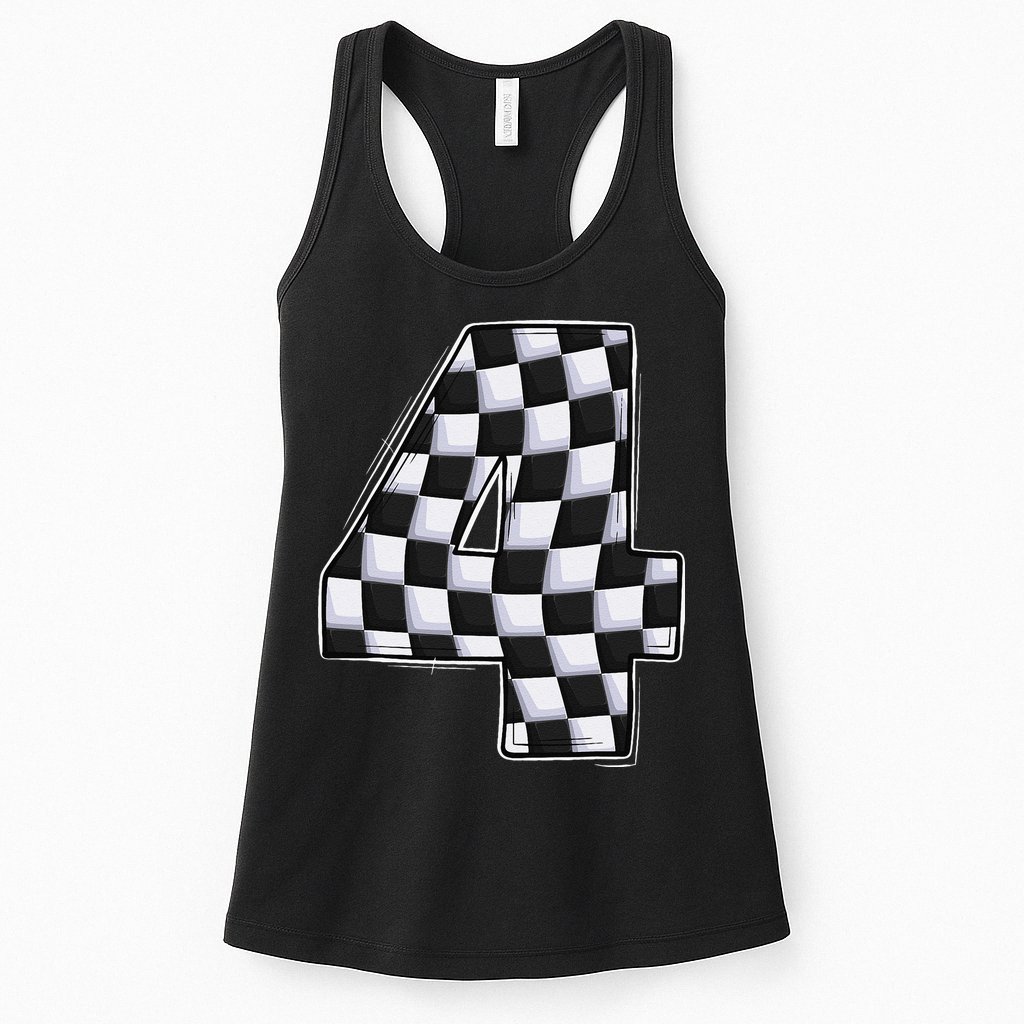 4 Year Old Pit Crew Car Racing 4th Birthday Race Car Womens Tank Top