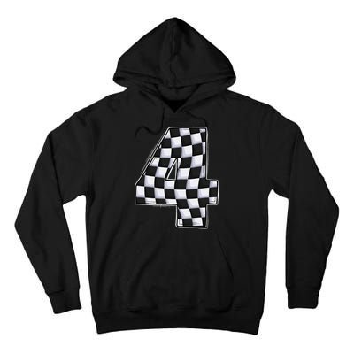 4 Year Old Pit Crew Car Racing 4th Birthday Race Car Tall Hoodie