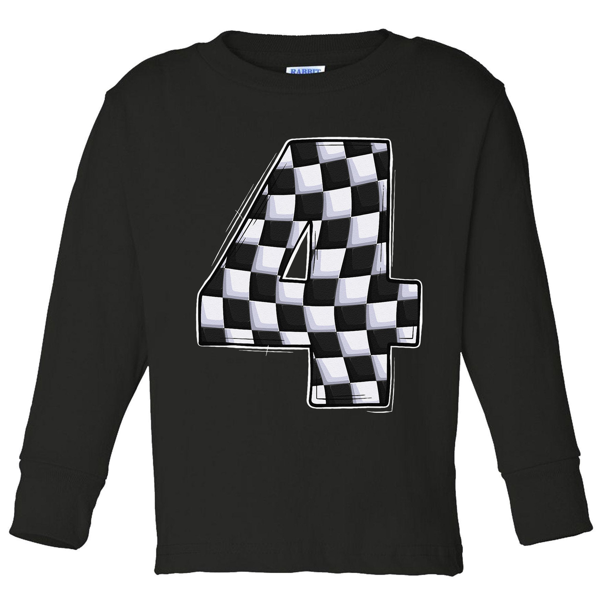 4 Year Old Pit Crew Car Racing 4th Birthday Race Car Toddler Long Sleeve Shirt