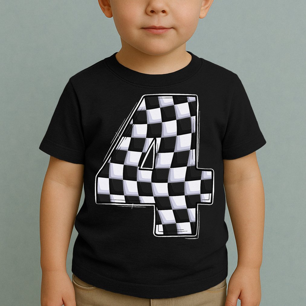 4 Year Old Pit Crew Car Racing 4th Birthday Race Car Toddler T-Shirt