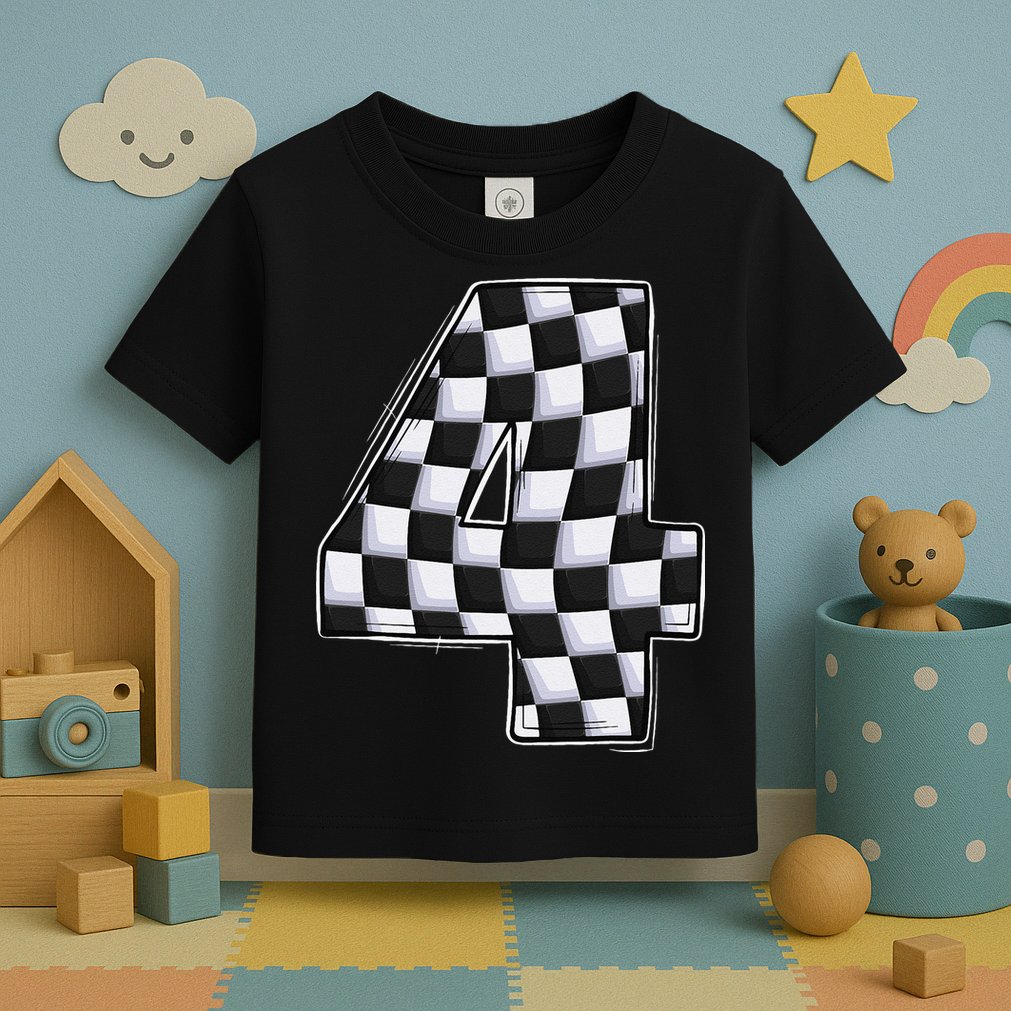 4 Year Old Pit Crew Car Racing 4th Birthday Race Car Toddler T-Shirt