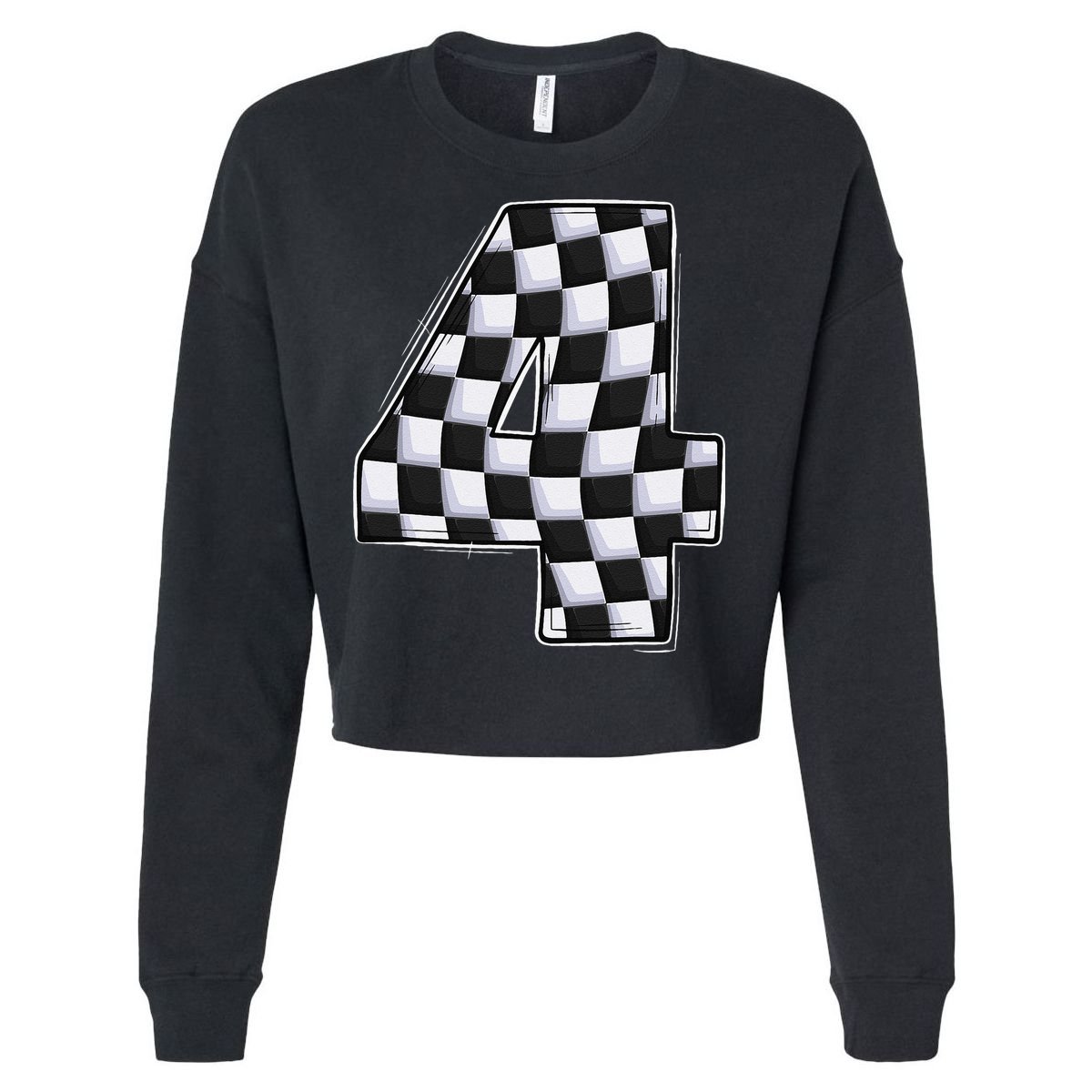 4 Year Old Pit Crew Car Racing 4th Birthday Race Car Cropped Pullover Crew