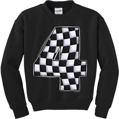 4 Year Old Pit Crew Car Racing 4th Birthday Race Car Kids Sweatshirt