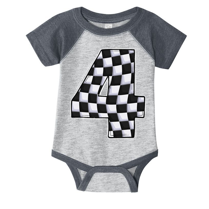 4 Year Old Pit Crew Car Racing 4th Birthday Race Car Infant Baby Jersey Bodysuit