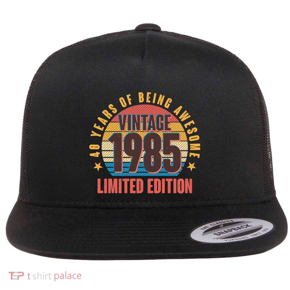 40 Years Of Being Awesome 1985 Limited Edition Vintage Retro Flatbill Hat