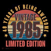 40 Years Of Being Awesome 1985 Limited Edition Vintage Retro Flatbill Hat