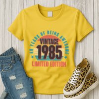40 Years Of Being Awesome 1985 Limited Edition Vintage Retro Womens T-Shirt
