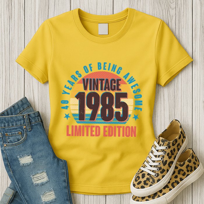 40 Years Of Being Awesome 1985 Limited Edition Vintage Retro Womens T-Shirt