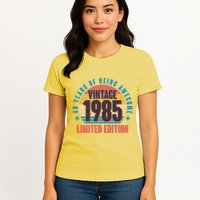 40 Years Of Being Awesome 1985 Limited Edition Vintage Retro Womens T-Shirt