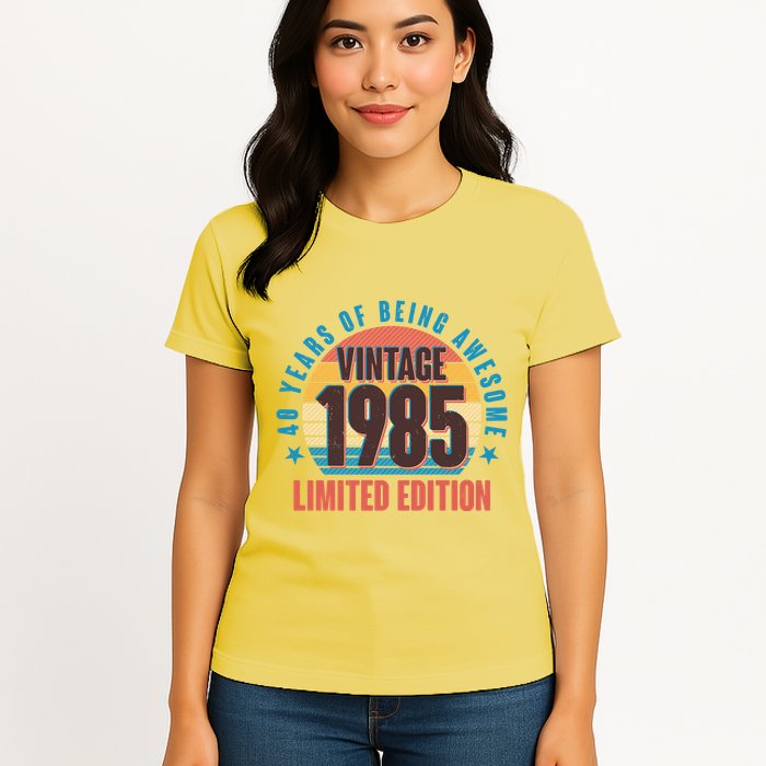 40 Years Of Being Awesome 1985 Limited Edition Vintage Retro Womens T-Shirt