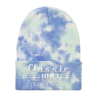 40 Year Old Vintage 1983 Classic Car 40th Birthday Gifts Tie Dye 12in Knit Beanie