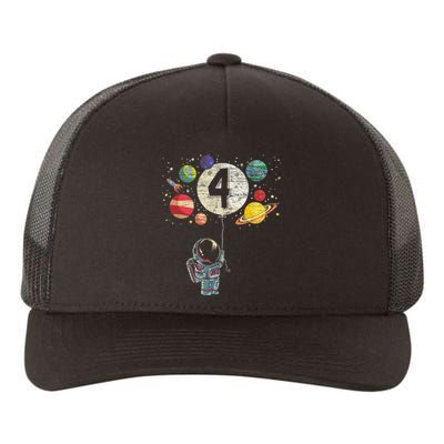 4 Years Old Birthday Boy Gifts Astronaut 4th Birthday Yupoong Adult 5-Panel Trucker Hat