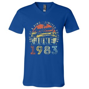 40 Year Old Awesome Since June 1983 40th Birthday V-Neck T-Shirt