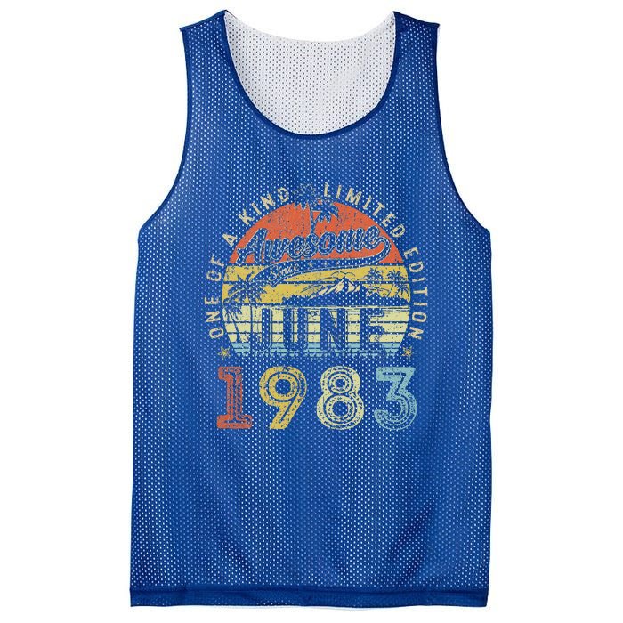 40 Year Old Awesome Since June 1983 40th Birthday Mesh Reversible Basketball Jersey Tank