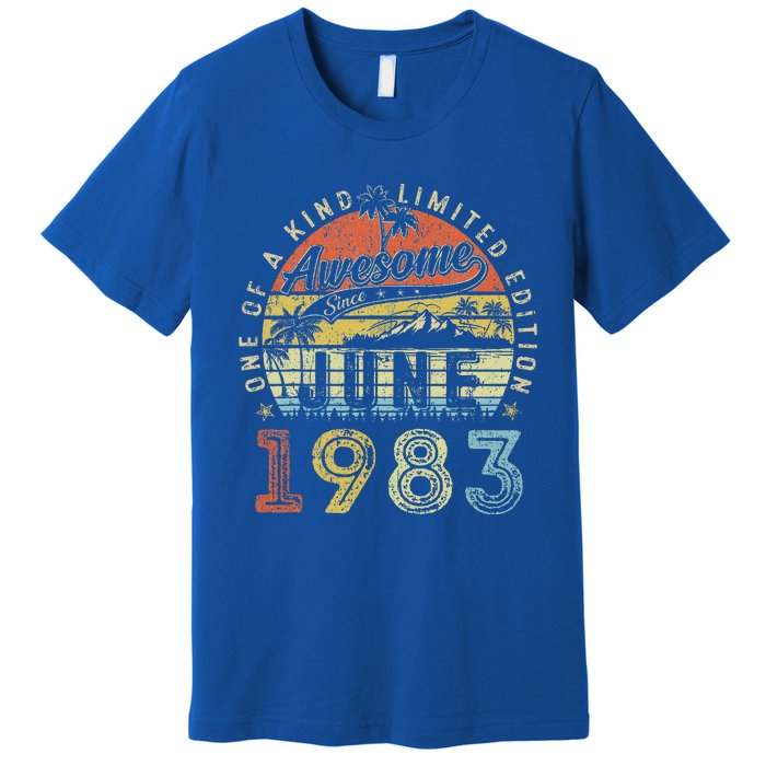 40 Year Old Awesome Since June 1983 40th Birthday Premium T-Shirt