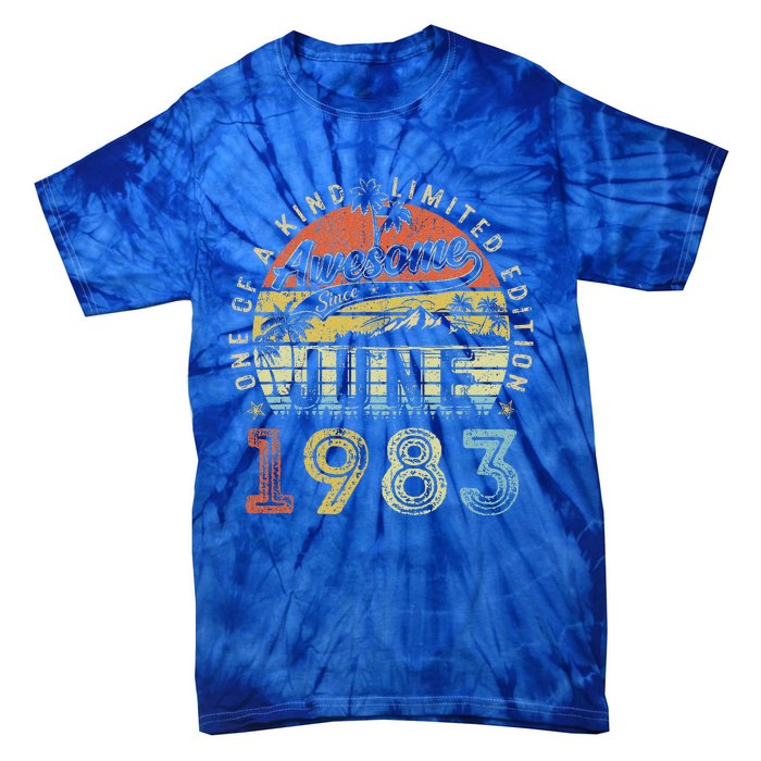 40 Year Old Awesome Since June 1983 40th Birthday Tie-Dye T-Shirt