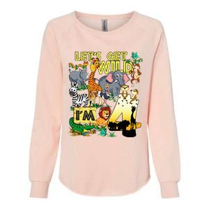 4 Year Old Zoo Safari Birthday Party Tee Lets Get Wild Im 4 Womens California Wash Sweatshirt