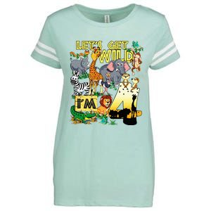 4 Year Old Zoo Safari Birthday Party Tee Lets Get Wild Im 4 Enza Ladies Jersey Football T-Shirt