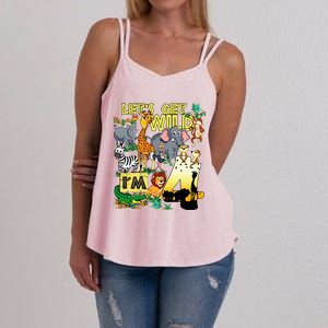 4 Year Old Zoo Safari Birthday Party Tee Lets Get Wild Im 4 Women's Strappy Tank