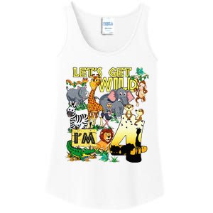 4 Year Old Zoo Safari Birthday Party Tee Lets Get Wild Im 4 Ladies Essential Tank