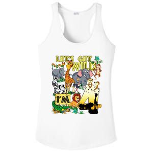 4 Year Old Zoo Safari Birthday Party Tee Lets Get Wild Im 4 Ladies PosiCharge Competitor Racerback Tank