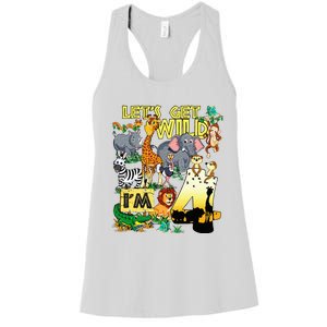 4 Year Old Zoo Safari Birthday Party Tee Lets Get Wild Im 4 Women's Racerback Tank