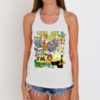 4 Year Old Zoo Safari Birthday Party Tee Lets Get Wild Im 4 Women's Knotted Racerback Tank