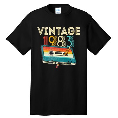 40 Year Old Gifts Vintage 1983 Cassette Tape 40th Birthday Tall T-Shirt