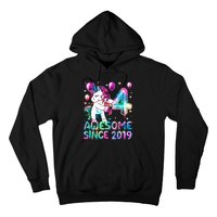 4 Years Old Unicorn Flossing 4th Birthday Girl Unicorn Party Hoodie