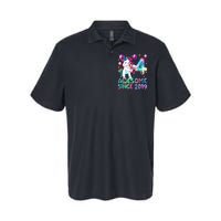 4 Years Old Unicorn Flossing 4th Birthday Girl Unicorn Party Softstyle Adult Sport Polo