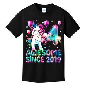 4 Years Old Unicorn Flossing 4th Birthday Girl Unicorn Party Kids T-Shirt