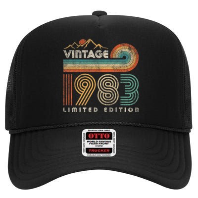 40 Year Old Birthday Vintage 1983 Limited Edition 40th Bday High Crown Mesh Back Trucker Hat