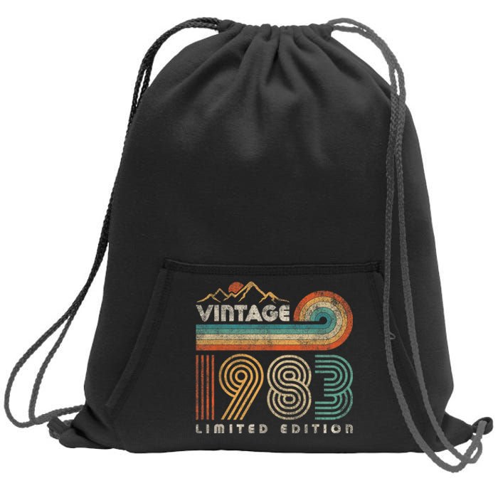 40 Year Old Birthday Vintage 1983 Limited Edition 40th Bday Sweatshirt Cinch Pack Bag